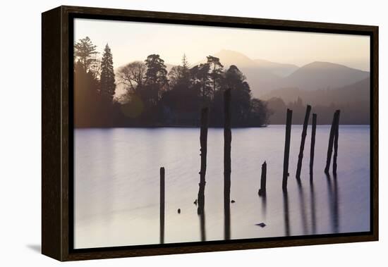 Sunset, Derwent Water, Lake District, Cumbria, UK-Peter Adams-Framed Premier Image Canvas