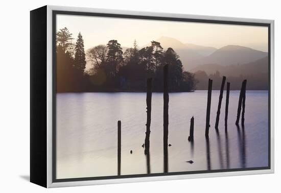 Sunset, Derwent Water, Lake District, Cumbria, UK-Peter Adams-Framed Premier Image Canvas