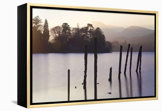 Sunset, Derwent Water, Lake District, Cumbria, UK-Peter Adams-Framed Premier Image Canvas