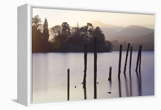 Sunset, Derwent Water, Lake District, Cumbria, UK-Peter Adams-Framed Premier Image Canvas