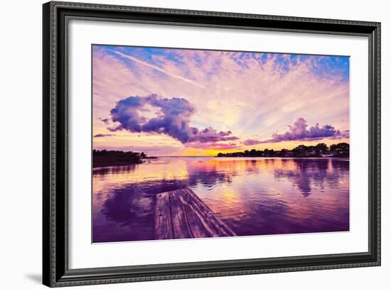 Sunset Dock-Bill Carson Photography-Framed Photo