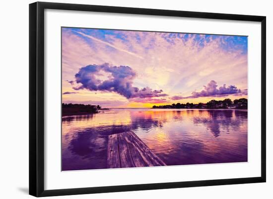 Sunset Dock-Bill Carson Photography-Framed Photo