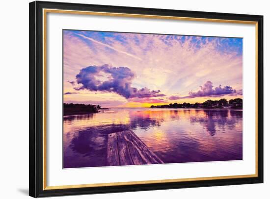 Sunset Dock-Bill Carson Photography-Framed Photo