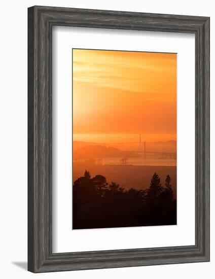 Sunset Drenched Bay Area Bay Bridge Golden Gate San Francisco Bay-Vincent James-Framed Photographic Print