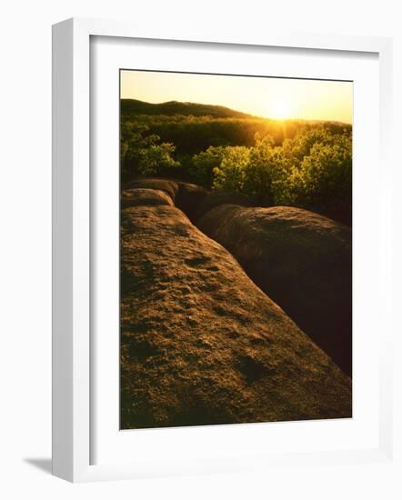 Sunset, Elephant Rocks Natural Area, Iron County, Missouri, USA-Charles Gurche-Framed Photographic Print