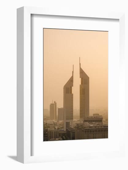 Sunset Engulfs the Jumeirah Emirates Towers Hotel Dubai, Uae-Michael DeFreitas-Framed Photographic Print