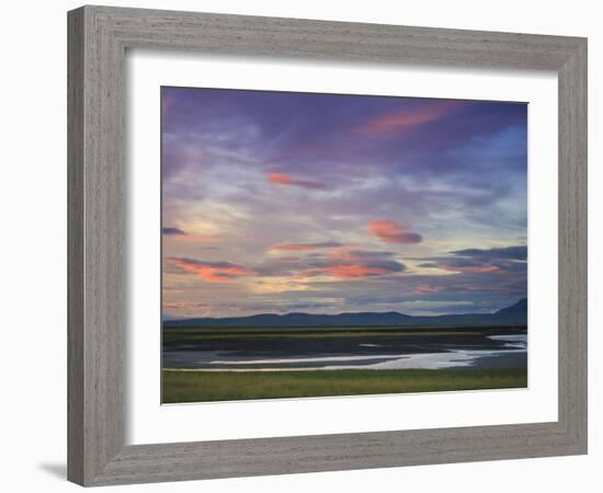 Sunset, Floi Nature Reserve, Southwest Iceland-Michele Falzone-Framed Photographic Print