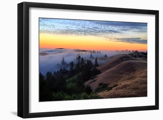 Sunset Flow and Hills at Mount Tamalpais, Marin, Bay Area, California-Vincent James-Framed Photographic Print