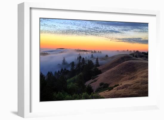 Sunset Flow and Hills at Mount Tamalpais, Marin, Bay Area, California-Vincent James-Framed Photographic Print