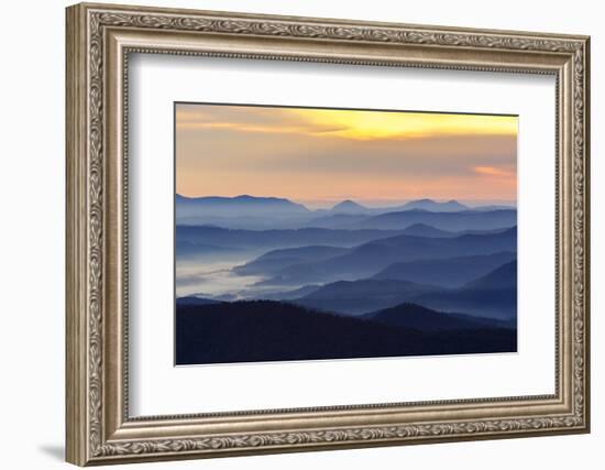 Sunset from Blue Ridge Parkway, North Carolina in fall.-Adam Jones-Framed Photographic Print