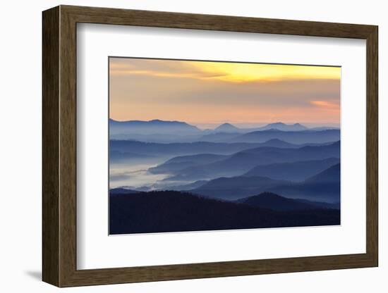 Sunset from Blue Ridge Parkway, North Carolina in fall.-Adam Jones-Framed Photographic Print