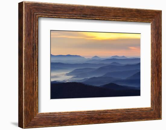 Sunset from Blue Ridge Parkway, North Carolina in fall.-Adam Jones-Framed Photographic Print