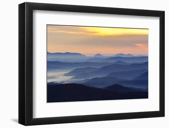 Sunset from Blue Ridge Parkway, North Carolina in fall.-Adam Jones-Framed Photographic Print