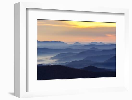 Sunset from Blue Ridge Parkway, North Carolina in fall.-Adam Jones-Framed Photographic Print