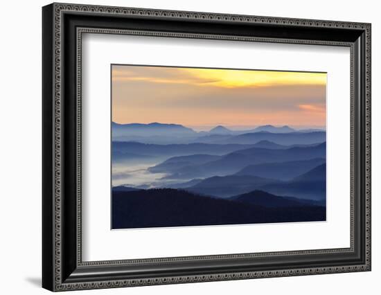 Sunset from Blue Ridge Parkway, North Carolina in fall.-Adam Jones-Framed Photographic Print