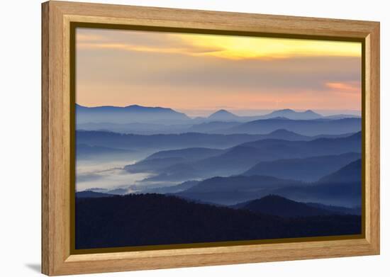 Sunset from Blue Ridge Parkway, North Carolina in fall.-Adam Jones-Framed Premier Image Canvas
