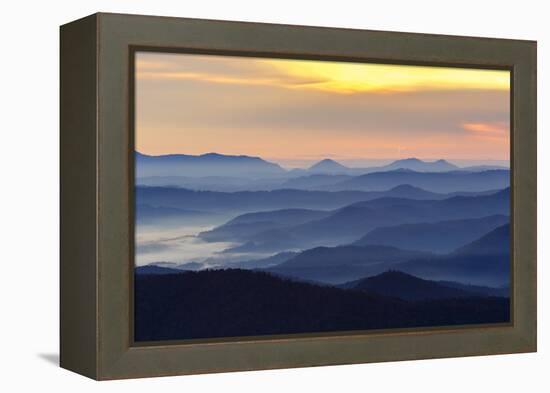 Sunset from Blue Ridge Parkway, North Carolina in fall.-Adam Jones-Framed Premier Image Canvas