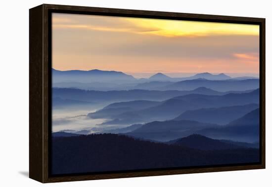 Sunset from Blue Ridge Parkway, North Carolina in fall.-Adam Jones-Framed Premier Image Canvas