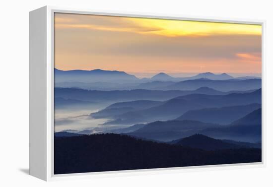 Sunset from Blue Ridge Parkway, North Carolina in fall.-Adam Jones-Framed Premier Image Canvas