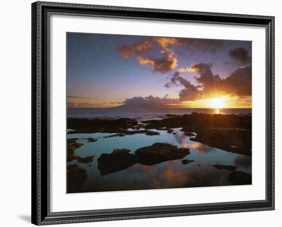 Sunset from Napili Point, Maui, Hawaii, USA-Charles Gurche-Framed Photographic Print