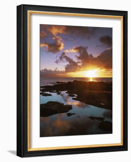 Sunset from Napili Point, Maui, Hawaii, USA-Charles Gurche-Framed Photographic Print