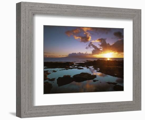 Sunset from Napili Point, Maui, Hawaii, USA-Charles Gurche-Framed Photographic Print