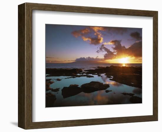 Sunset from Napili Point, Maui, Hawaii, USA-Charles Gurche-Framed Photographic Print