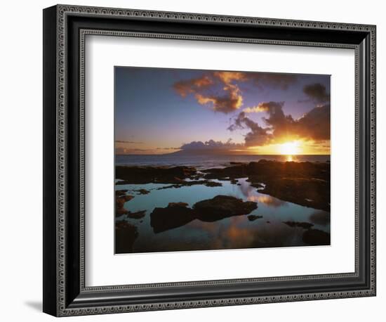 Sunset from Napili Point, Maui, Hawaii, USA-Charles Gurche-Framed Photographic Print