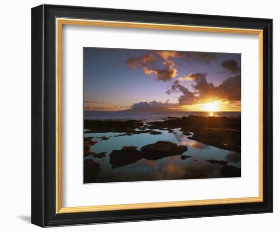 Sunset from Napili Point, Maui, Hawaii, USA-Charles Gurche-Framed Photographic Print