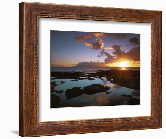 Sunset from Napili Point, Maui, Hawaii, USA-Charles Gurche-Framed Premium Photographic Print