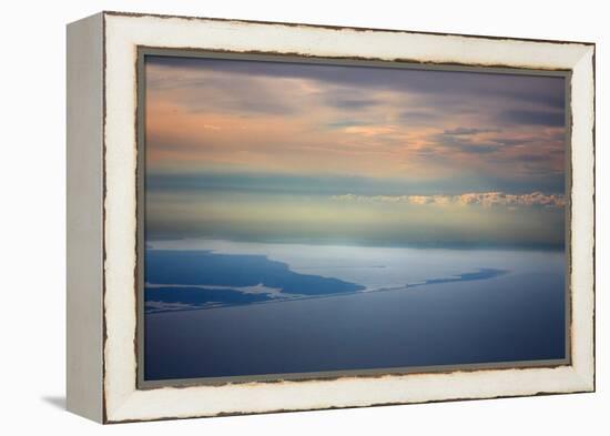 Sunset From Plane Over San Juan Puerto Rico-null-Framed Stretched Canvas