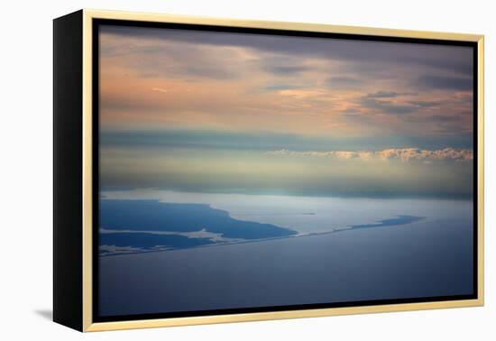 Sunset From Plane Over San Juan Puerto Rico-null-Framed Stretched Canvas