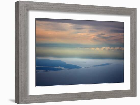 Sunset From Plane Over San Juan Puerto Rico-null-Framed Photo