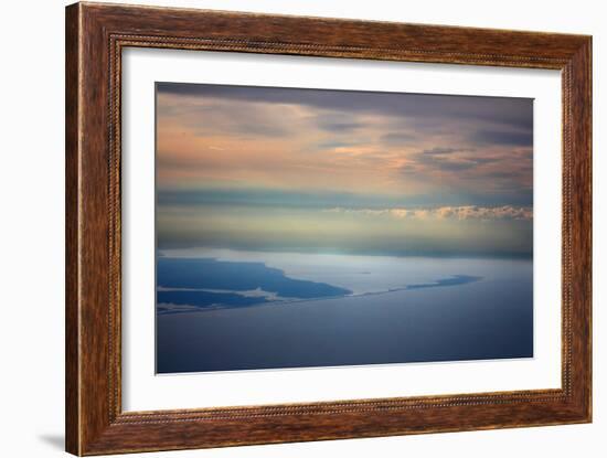 Sunset From Plane Over San Juan Puerto Rico-null-Framed Photo