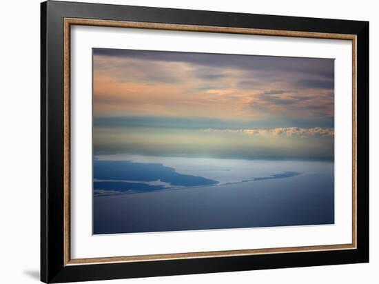 Sunset From Plane Over San Juan Puerto Rico-null-Framed Photo