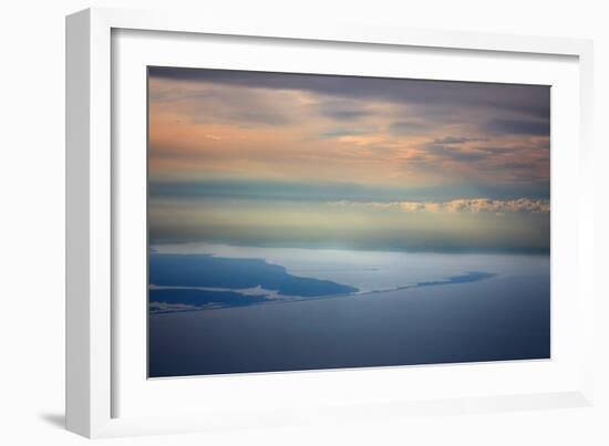 Sunset From Plane Over San Juan Puerto Rico-null-Framed Photo