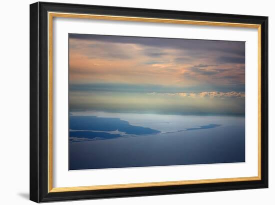 Sunset From Plane Over San Juan Puerto Rico-null-Framed Photo