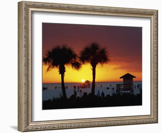 Sunset from Siesta Beach, Siesta Key, Sarasota, Florida, United States of America, North America-Tomlinson Ruth-Framed Photographic Print