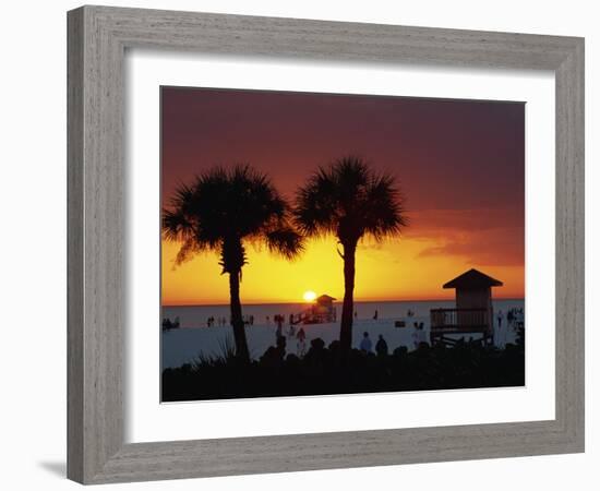 Sunset from Siesta Beach, Siesta Key, Sarasota, Florida, United States of America, North America-Tomlinson Ruth-Framed Photographic Print