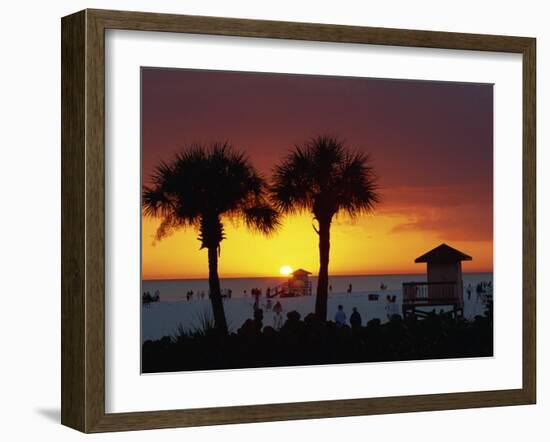 Sunset from Siesta Beach, Siesta Key, Sarasota, Florida, United States of America, North America-Tomlinson Ruth-Framed Photographic Print