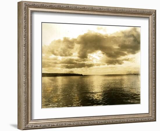 Sunset From Skinner and Eddy's Shipyard, 1919-Asahel Curtis-Framed Giclee Print