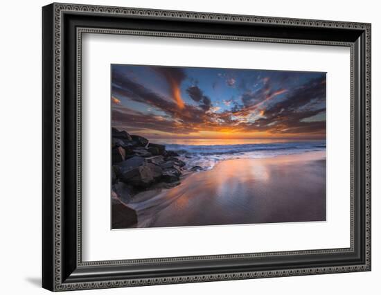 Sunset from Tamarach Beach in Carlsbad, Ca-Andrew Shoemaker-Framed Photographic Print