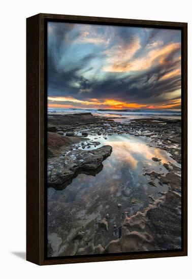 Sunset from the Tide Pools in La Jolla, Ca-Andrew Shoemaker-Framed Premier Image Canvas