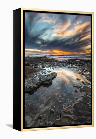 Sunset from the Tide Pools in La Jolla, Ca-Andrew Shoemaker-Framed Premier Image Canvas