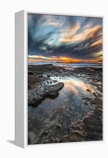 Sunset from the Tide Pools in La Jolla, Ca-Andrew Shoemaker-Framed Premier Image Canvas