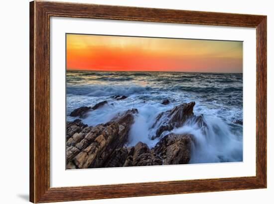 Sunset Glow & Ocean Waves Montaña de Oro State Park California Coast-Vincent James-Framed Photographic Print