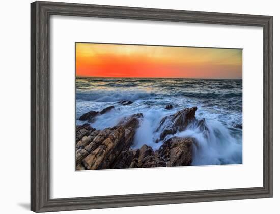 Sunset Glow & Ocean Waves Montaña de Oro State Park California Coast-Vincent James-Framed Photographic Print