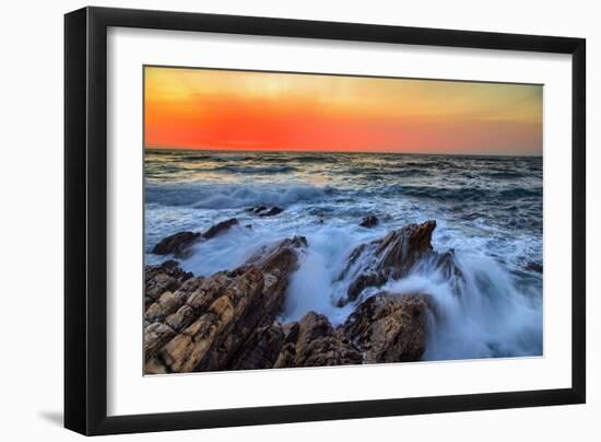 Sunset Glow & Ocean Waves Montaña de Oro State Park California Coast-Vincent James-Framed Photographic Print
