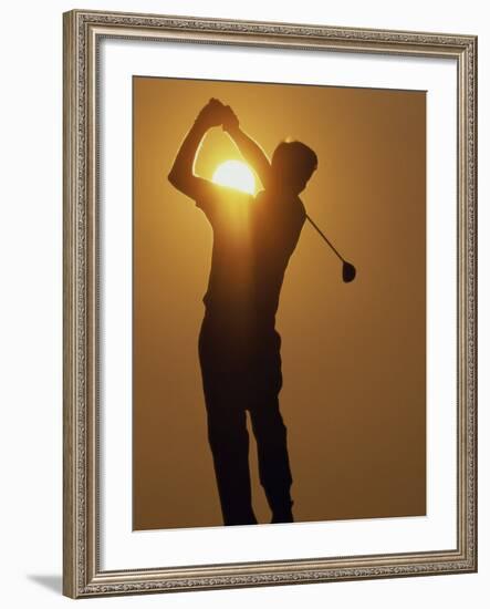 Sunset Golf Silhouette-null-Framed Photographic Print