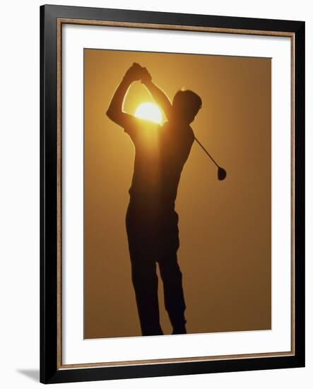 Sunset Golf Silhouette-null-Framed Photographic Print